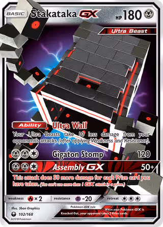 Stakataka GX 102/168 Pokemon card