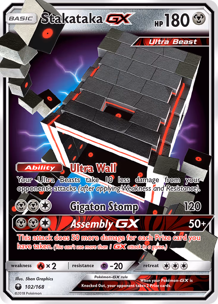 Stakataka GX 102/168 Pokemon card