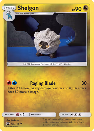 Shelgon 105/168 Pokemon card