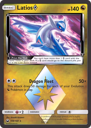 Latios ◇ 108/168 Pokemon card