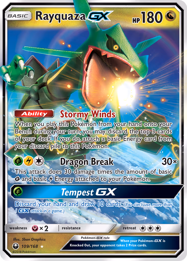 Rayquaza GX 109/168 Pokemon card