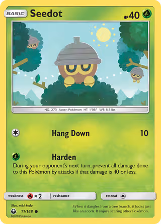 Seedot 11/168 Pokemon card