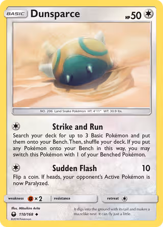 Dunsparce 110/168 Pokemon card