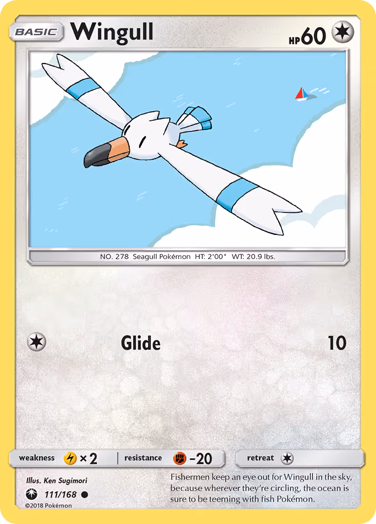 Wingull 111/168 Pokemon card