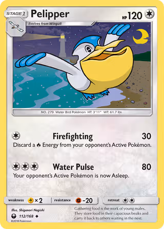 Pelipper 112/168 Pokemon card