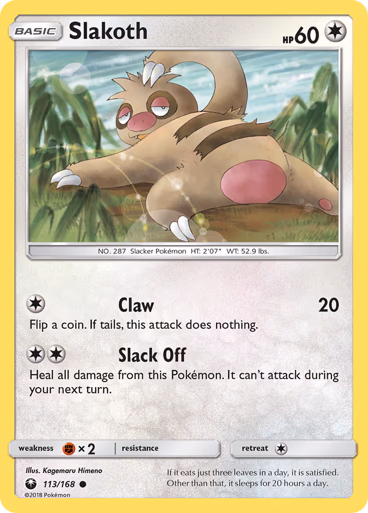 Slakoth 113/168 Pokemon card