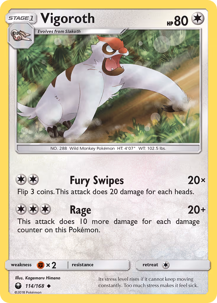 Vigoroth 114/168 Pokemon card