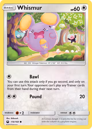 Whismur 116/168 Pokemon card