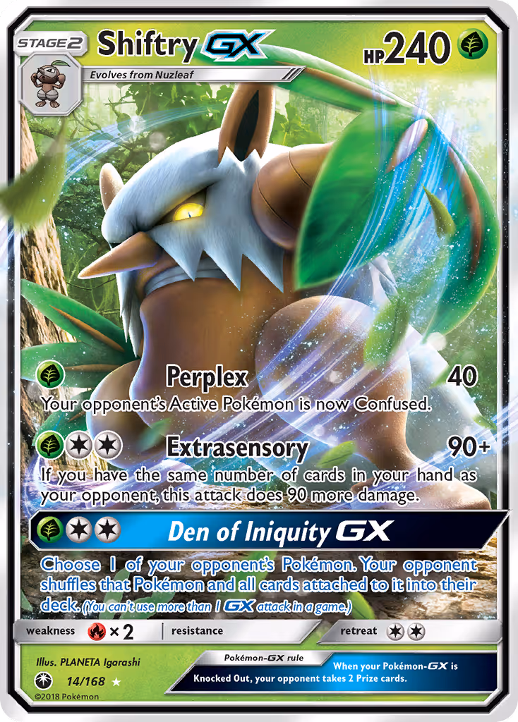 Shiftry GX 14/168 Pokemon card