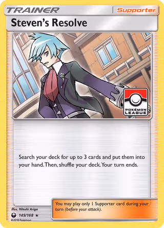 Steven’s Resolve 145/168 Pokemon card
