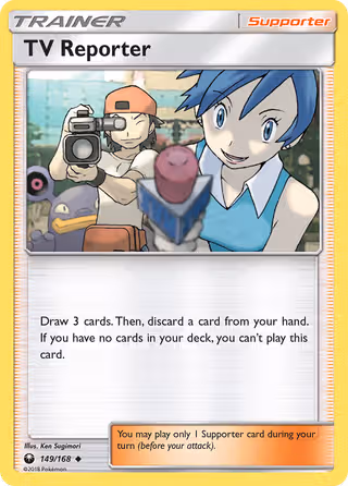 TV Reporter 149/168 Pokemon card