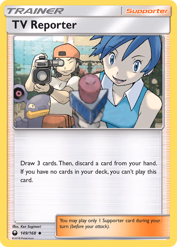 TV Reporter 149/168 Pokemon card