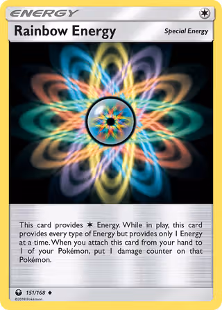 Rainbow Energy 151/168 Pokemon card
