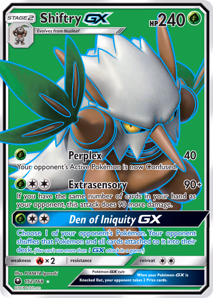 Shiftry GX 152/168 Pokemon card