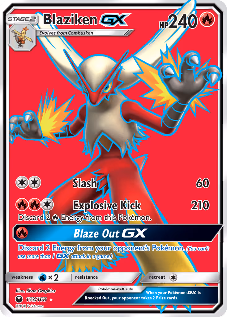 Blaziken GX 153/168 Pokemon card
