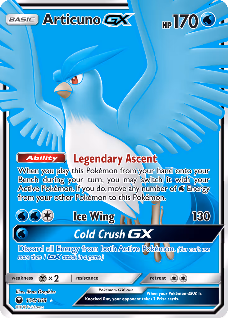 Articuno GX 154/168 Pokemon card