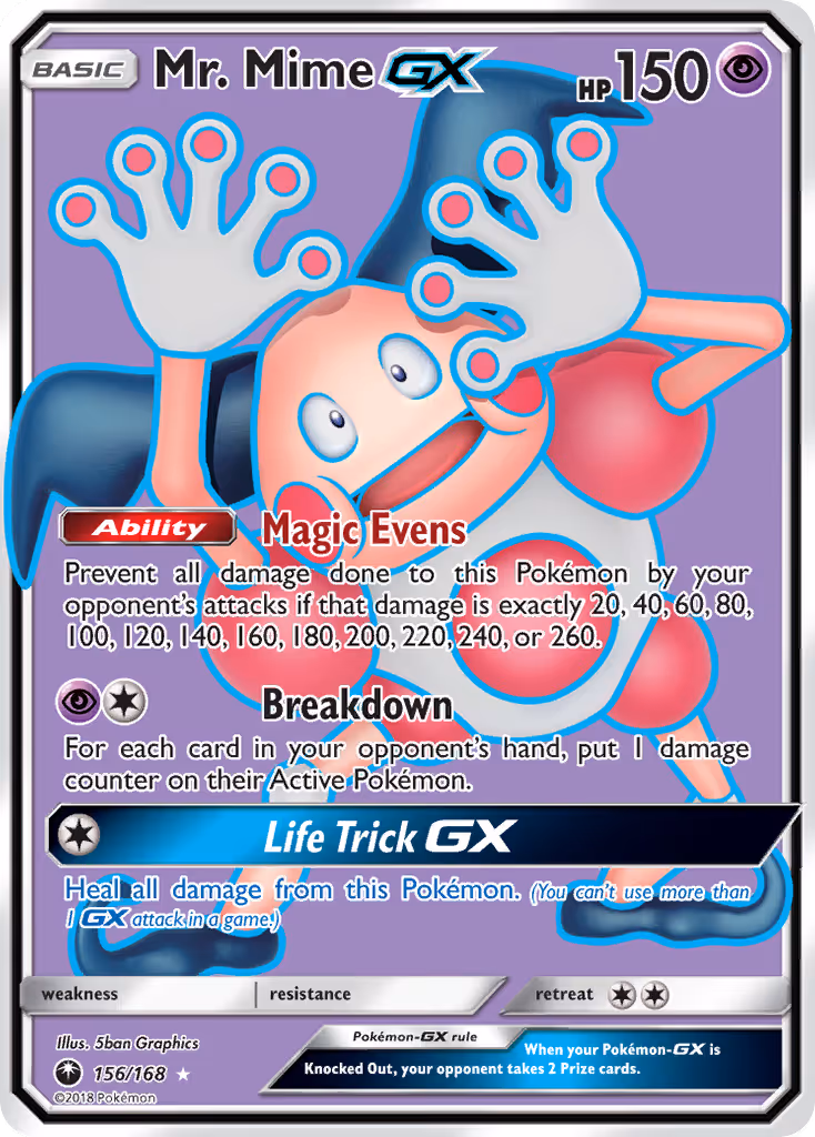 Mr. Mime GX 156/168 Pokemon card