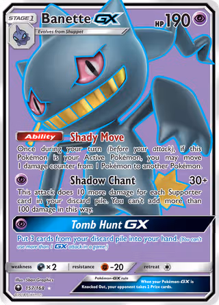 Banette GX 157/168 Pokemon card