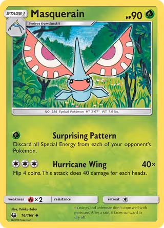 Masquerain 16/168 Pokemon card