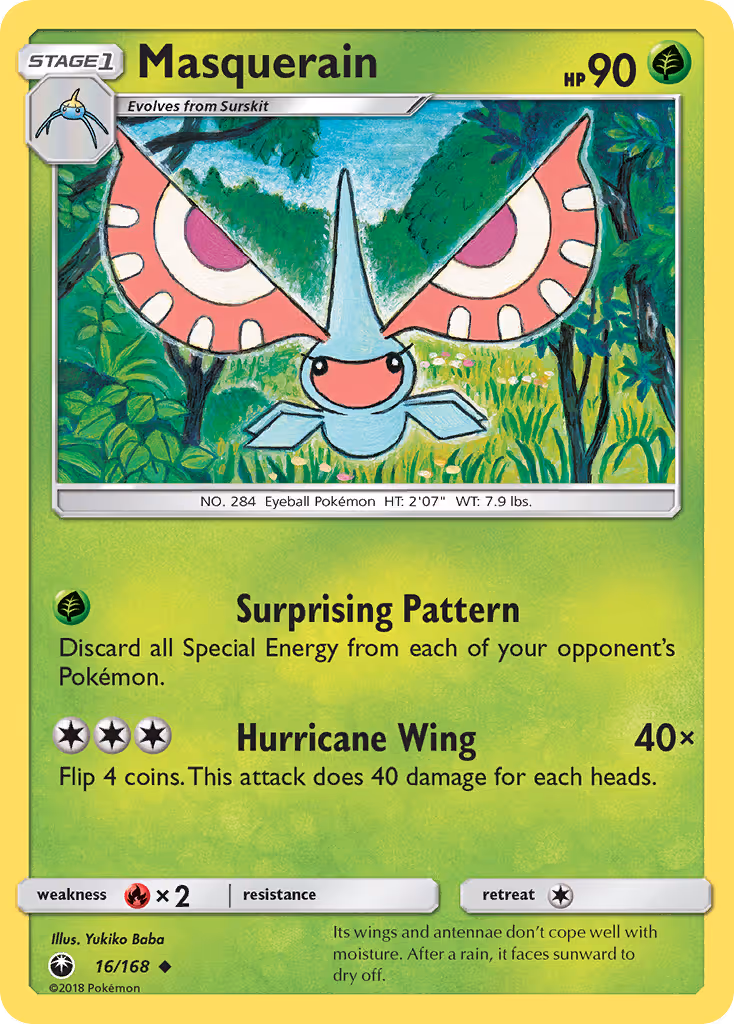 Masquerain 16/168 Pokemon card