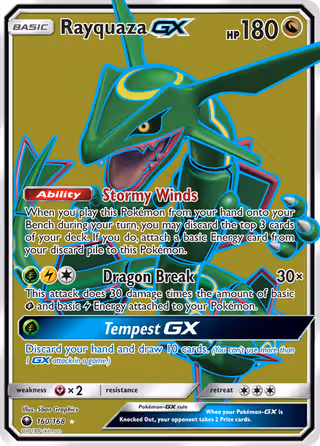 Rayquaza GX 160/168 Pokemon card