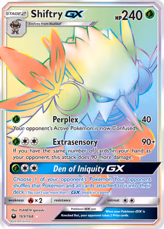 Shiftry GX 169/168 Pokemon card