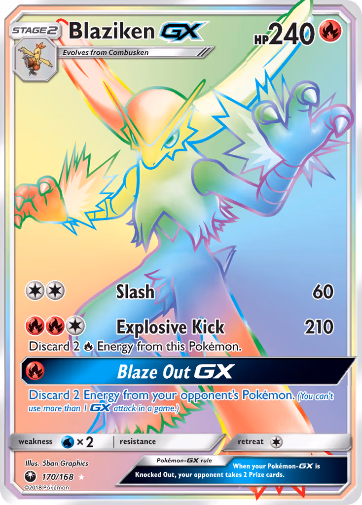 Blaziken GX 170/168 Pokemon card