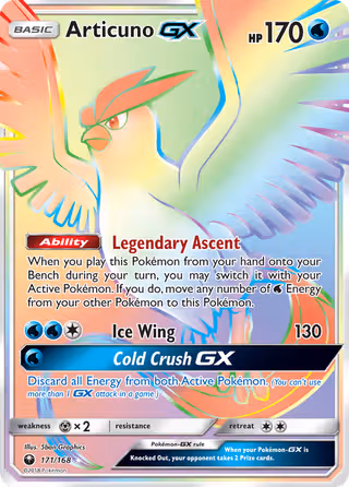 Articuno GX 171/168 Pokemon card