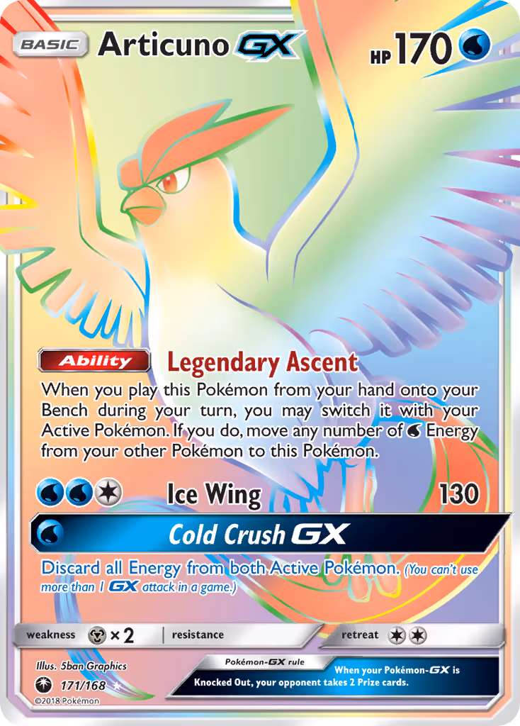 Articuno GX 171/168 Pokemon card
