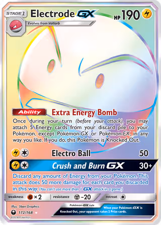 Electrode GX 172/168 Pokemon card
