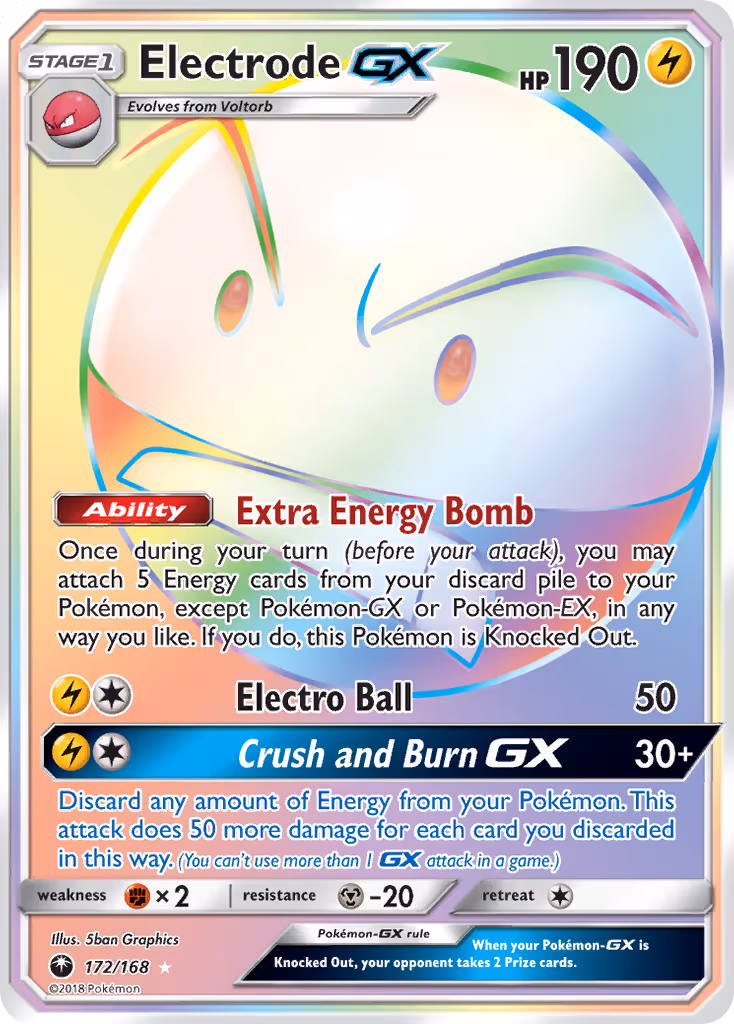 Electrode GX 172/168 Pokemon card