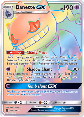 Banette GX 174/168 Pokemon card