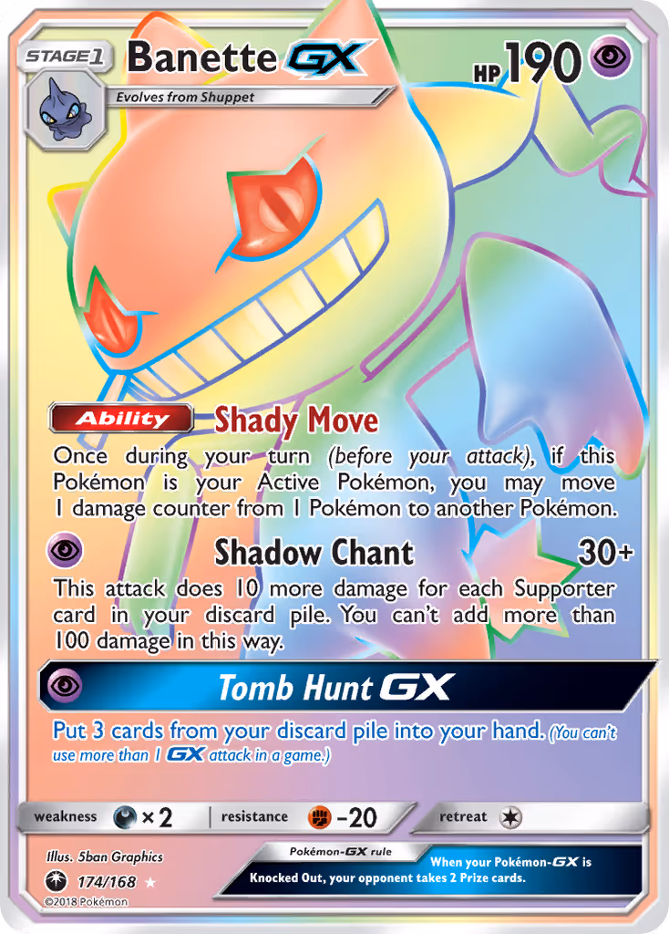 Banette GX 174/168 Pokemon card