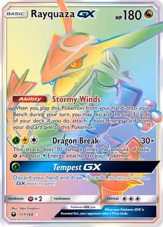 Rayquaza GX 177/168 Pokemon card