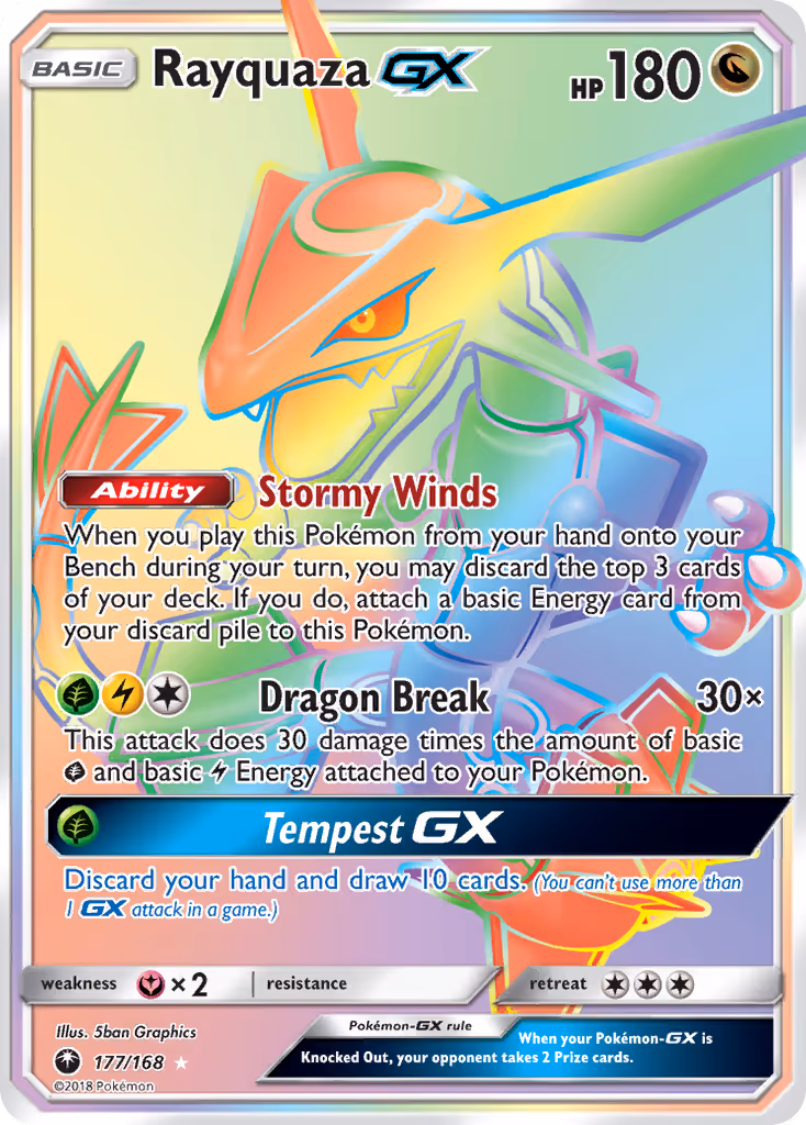 Rayquaza GX 177/168 Pokemon card