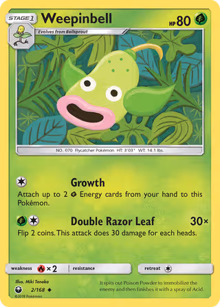 Weepinbell 2/168 Pokemon card