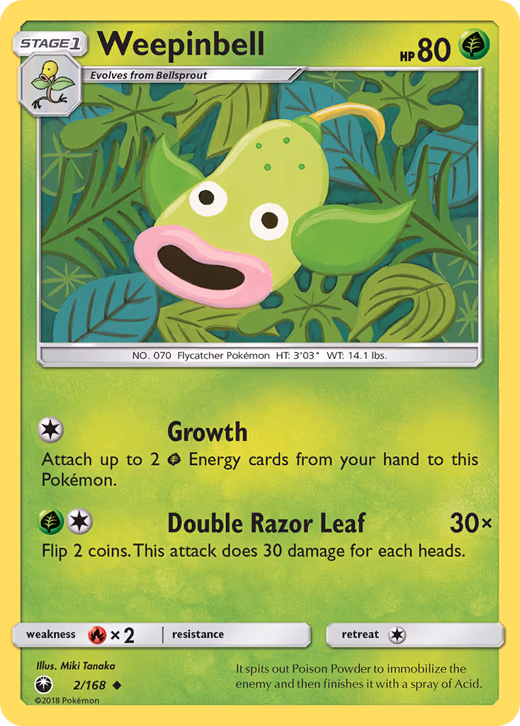 Weepinbell 2/168 Pokemon card
