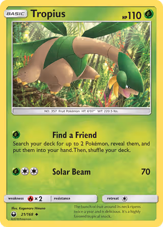 Tropius 21/168 Pokemon card