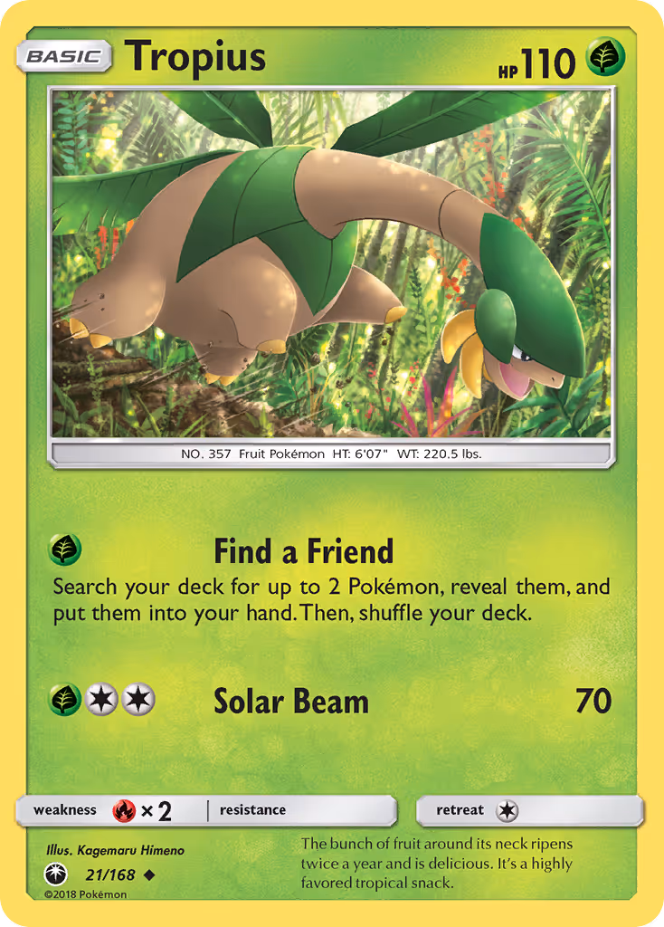 Tropius 21/168 Pokemon card