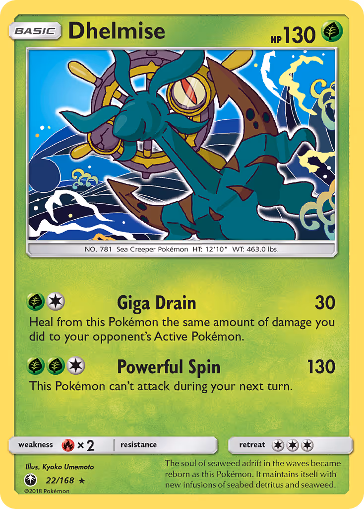 Dhelmise 22/168 Pokemon card