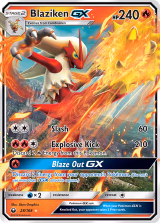 Blaziken GX 28/168 Pokemon card