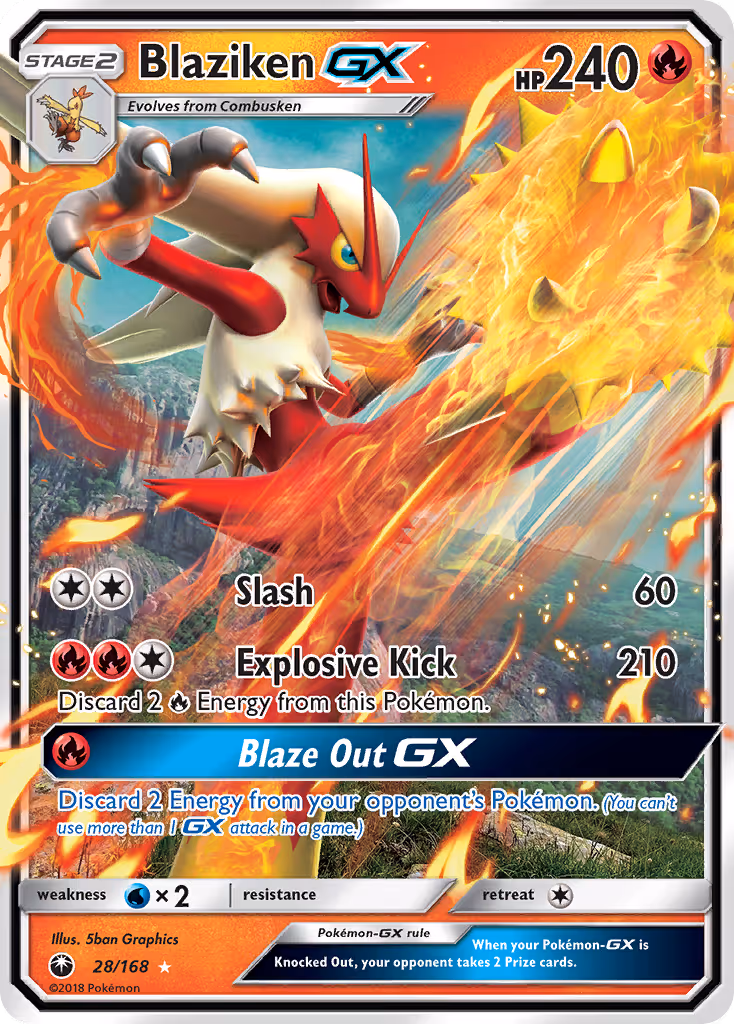 Blaziken GX 28/168 Pokemon card