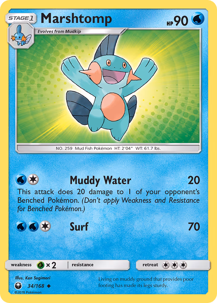 Marshtomp 34/168 Pokemon card