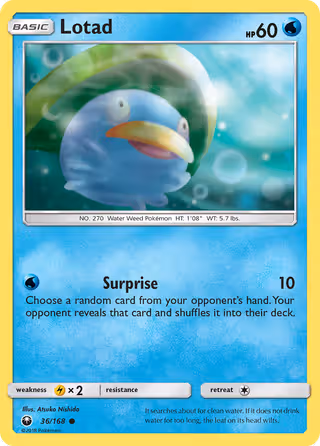 Lotad 36/168 Pokemon card