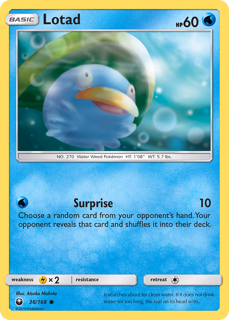 Lotad 36/168 Pokemon card