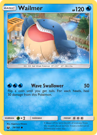 Wailmer 39/168 Pokemon card