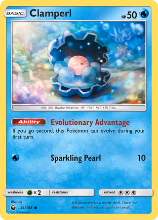 Clamperl 41/168 Pokemon card