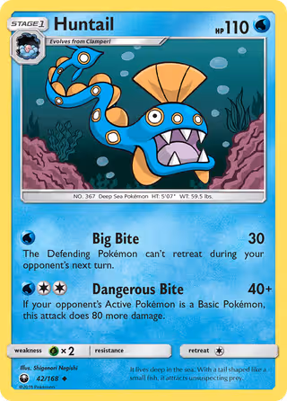 Huntail 42/168 Pokemon card