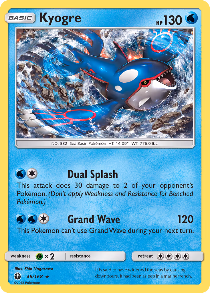 Kyogre 46/168 Pokemon card