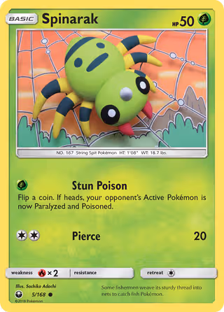 Spinarak 5/168 Pokemon card